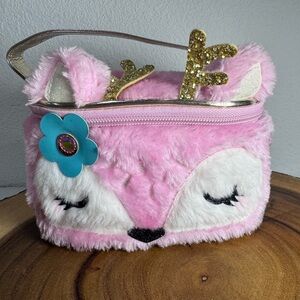 Claire’s Plush Reindeer Winter Animal Girls Make Up Bag